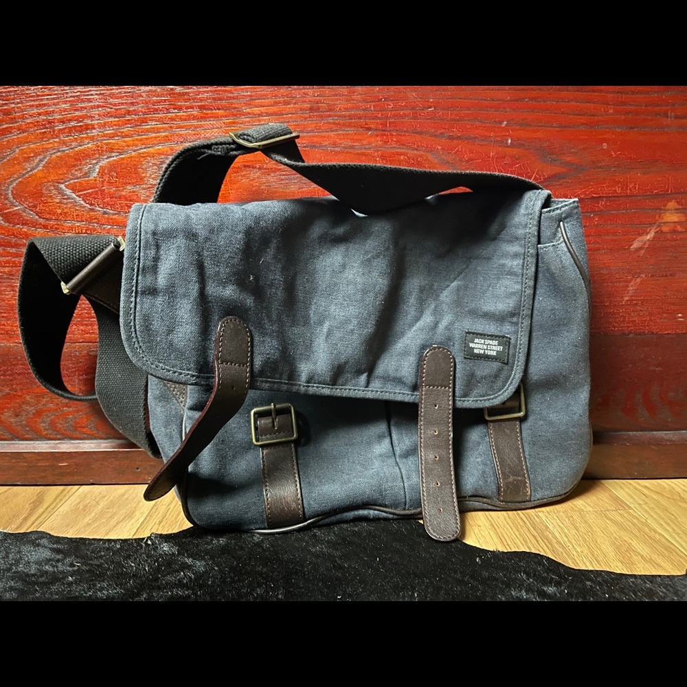 Jack Spade small messenger bag w/leather accents